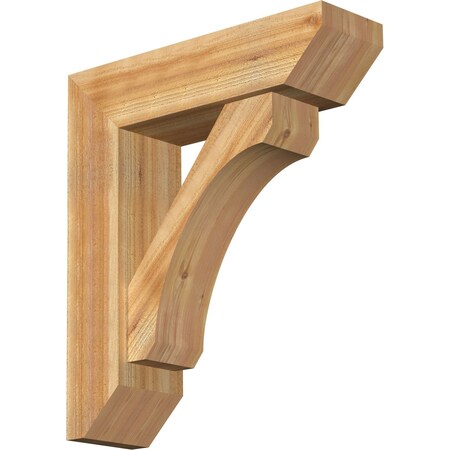 Ekena Millwork Legacy Slat Rough Sawn Bracket w/ Offset Brace, Western Red Cedar, 8"W x 28"D x 32"H BKT0806X28X32LEC06RWR